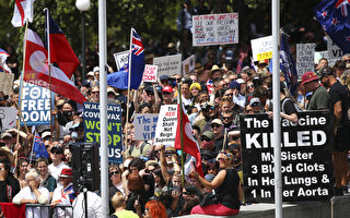 组图：反对防疫措施 新西兰民众在国会外抗议
