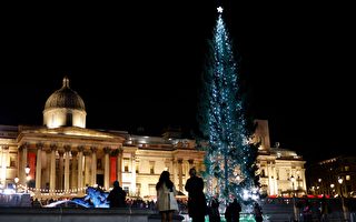 组图：伦敦特拉法加广场举行圣诞点灯仪式