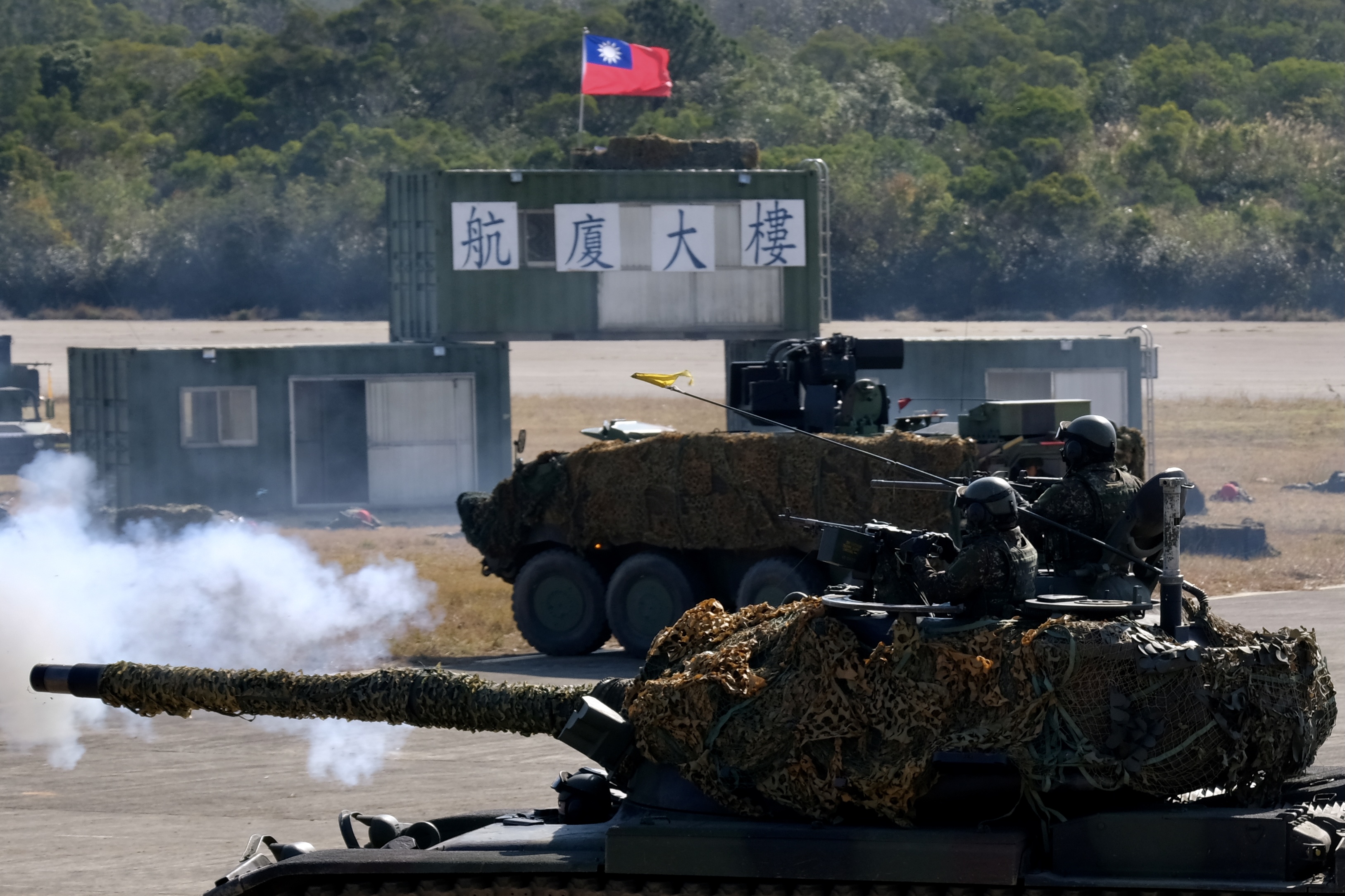 圖為2021年1月台灣軍隊在新竹基地演習。 (Sam Yeh/AFP via Getty Images)