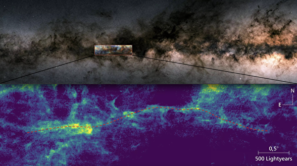 天文學家發現一條橫跨銀河系巨型雲帶
