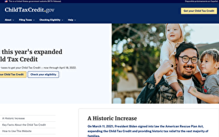 美聯邦政府更新網站 方便申領兒童退稅福利