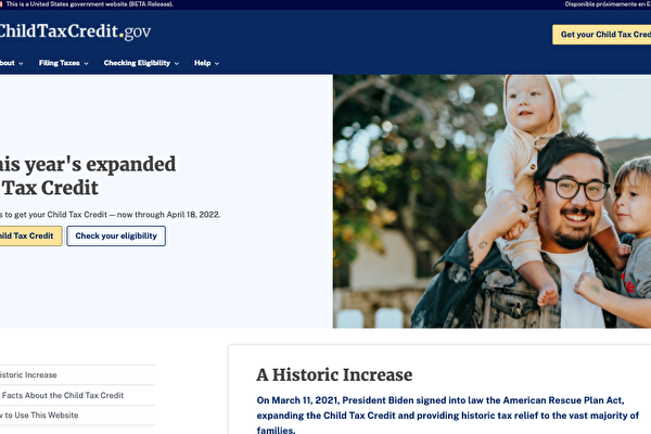 美联邦政府更新网站 方便申领儿童退税福利