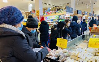 暴雪來臨 華人擠法拉盛超市採買年貨