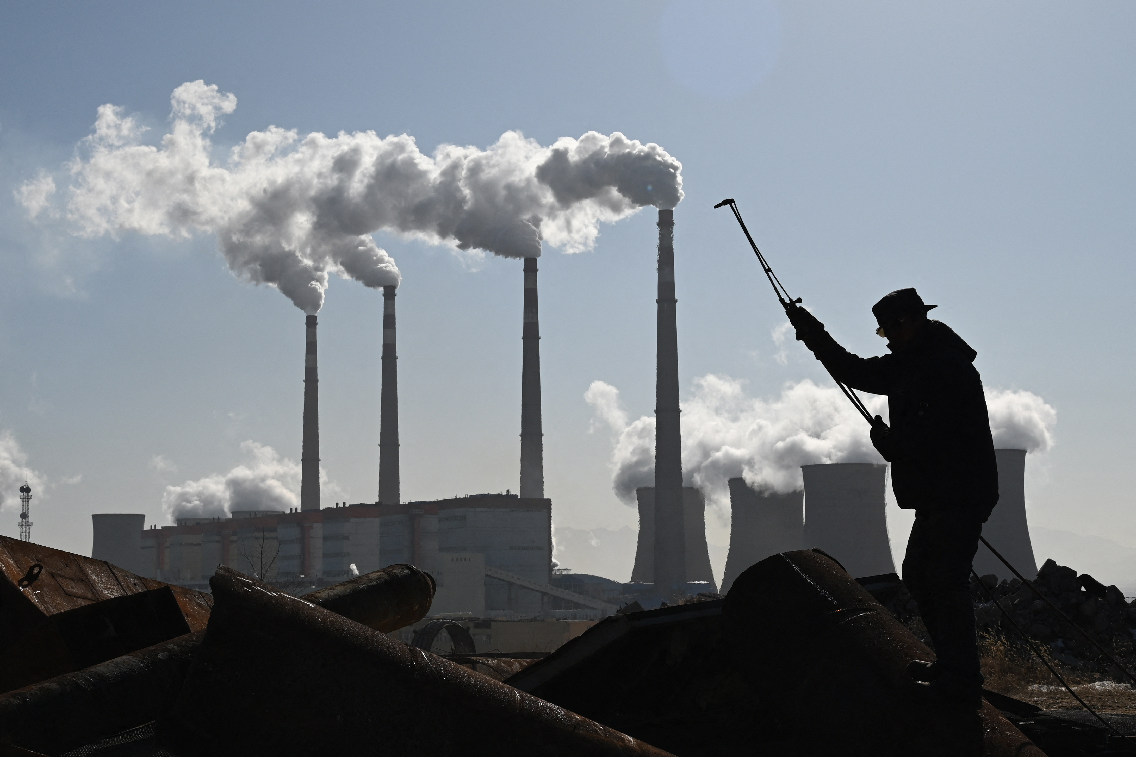 2021年11月12日河北省的發電站。(Greg Baker/AFP)