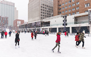 蒙特利尔市中心新开大型户外溜冰场