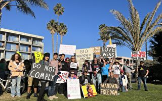 圣莫妮卡海滩集会 争取医疗自由及隐私权
