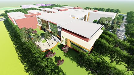 清大桃园医院将采政府零出资的BOT模式招商开发，预计2027年完工营运。（模拟图）