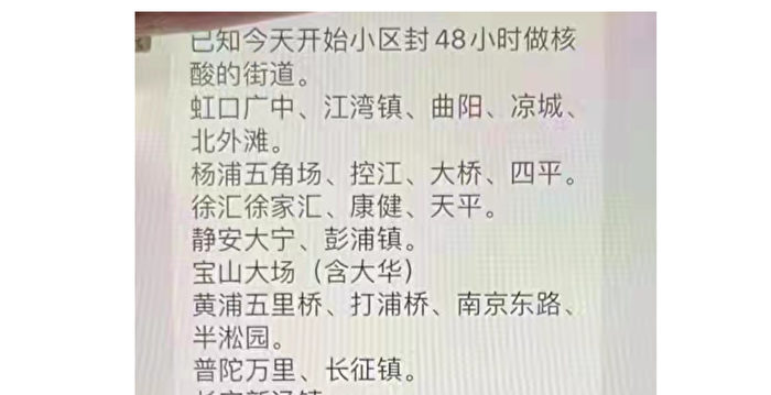 上海全区进行48小时核酸检查 市民投诉决策者