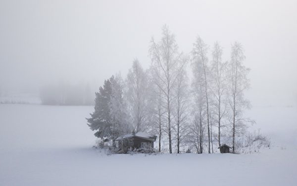 芬兰的雪景