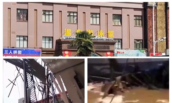 郑州金水区一游泳馆坍塌 12人死伤