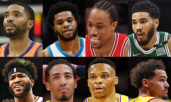 组图：NBA2021-2022赛季上场时间前八球员