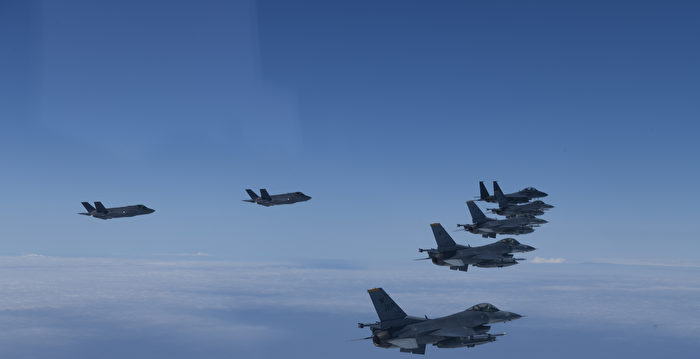 美韩F-35等20战机联合空中演习 威慑金正恩