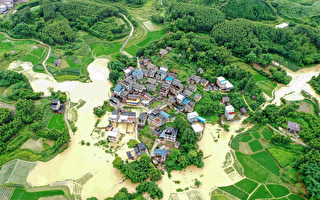 组图：广西33条河流水位超警戒线 多地爆洪灾