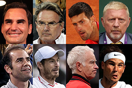 組圖：溫網錦標賽勝場數排名前八位男球員