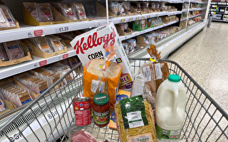 英国家庭食品杂货购物年费用上涨400镑
