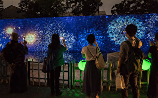 组图：日本“二条城”夏日祭典 结合灯光秀