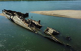 組圖：歐洲大旱 多瑙河驚現二戰載彈藥軍艦