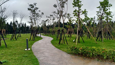 过岭森林公园是被许多消费者称作中坜的绿洲，保留了原生树种、睡莲、莎草及水芋，是受相当多民众喜爱的健步公园。