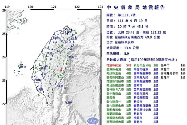 台湾花莲规模5.9地震 专家教检视房屋安全