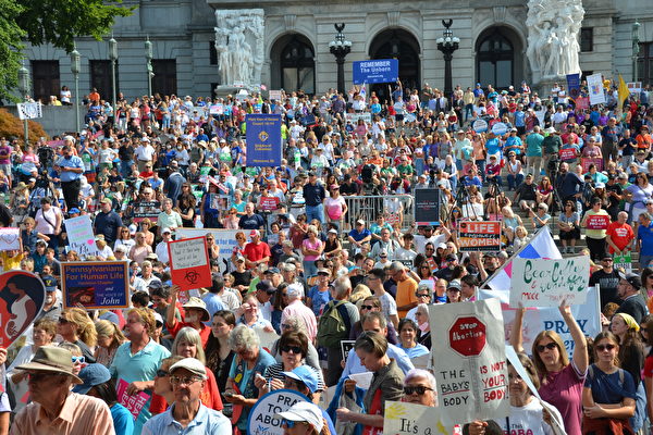 宾州首府五千人集会反对堕胎 支持生命权