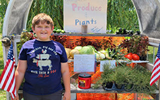 美国9岁男童创业卖农产品 梦想当农民