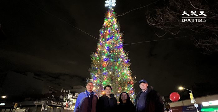 延续22年传统 纽约法拉盛节日树点灯