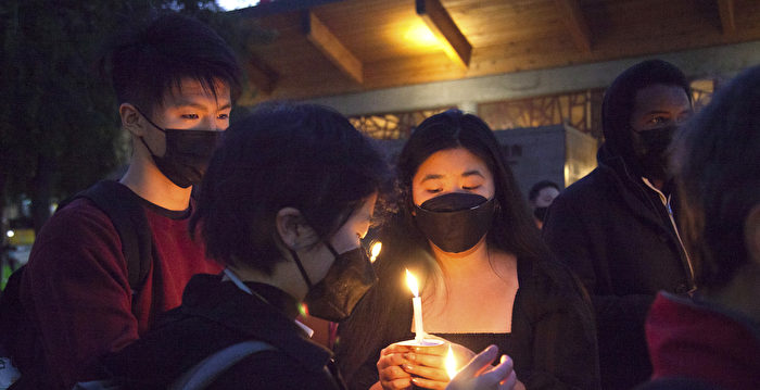 旧金山花园角公园烛光聚会 纪念枪击案死难者