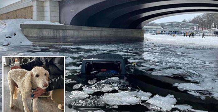 冰面破裂汽车沉湖里 陌生人合力涉险救司机