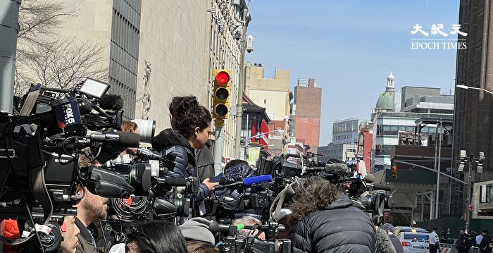 川普出庭 曼哈顿刑事法院大楼被媒体包围
