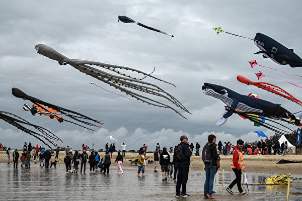組圖：法國國際風箏節 「巨鯨」等造型都上天
