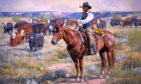 组图：德州牛仔艺术家用油画展现西部风光| 杰克‧索伦森| 马素描| 大纪元