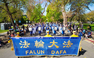 加州戴維斯野餐節遊行 中國留學生歡迎天國樂團