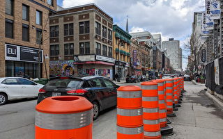 蒙特利爾街頭施工封路橙色錐氾濫