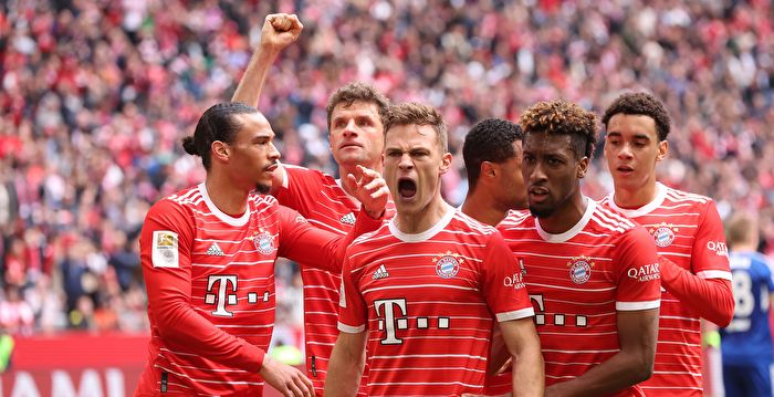 德甲第32轮:拜仁大胜 继续以一分优势领跑