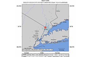 紐約上州週五凌晨突發里氏規模2.2級地震 紐約市有震感