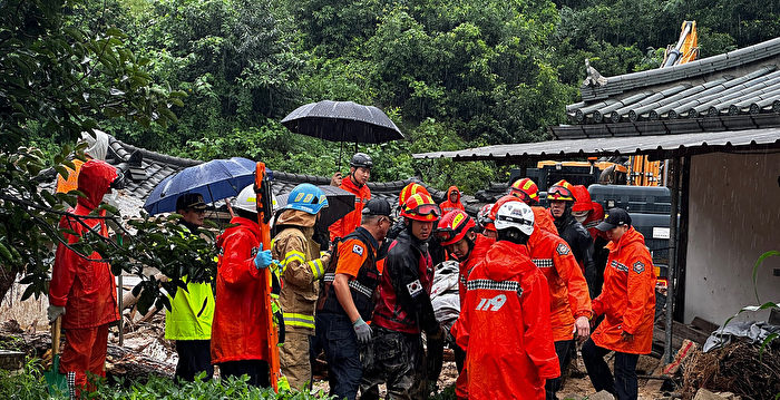 韩国暴雨引发山体滑坡 致7死1567人疏散