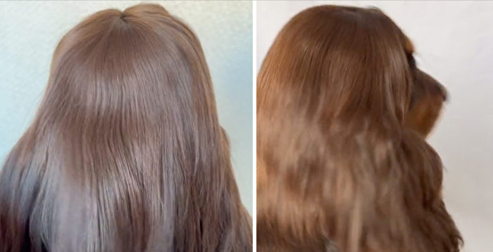 组图：乍看如公主般华丽秀发 转头后让人吃惊