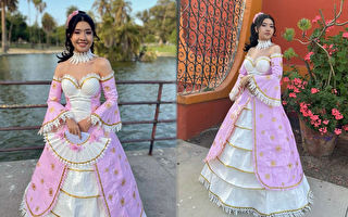 加州女生用膠帶製作復古禮裙 獲一萬元大獎