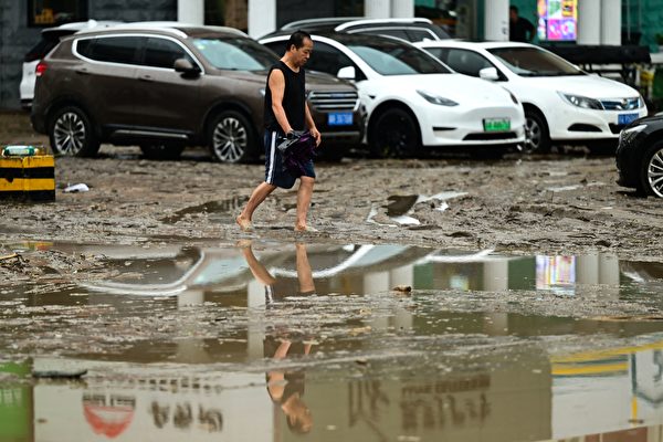 2023年7月31日，北京市门头沟洪灾现状。（PEDRO PARDO/AFP via Getty Images）