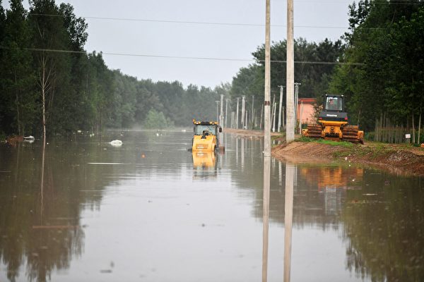 2023年8月1日，河北涿州洪災現場。（CNS/AFP via Getty Images）