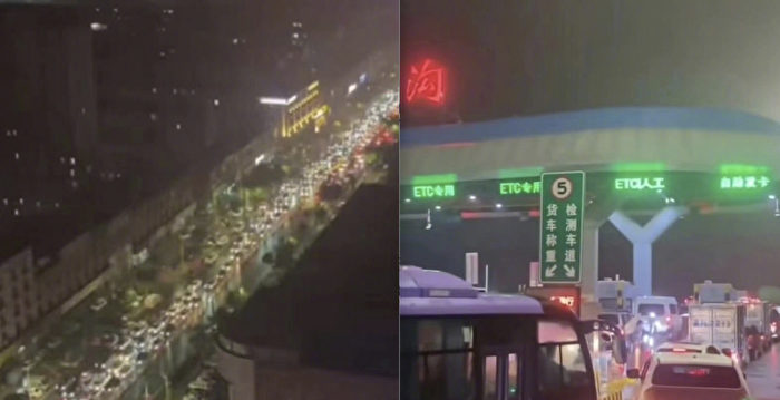 逃命也收费？ 保定人深夜逃难高速口排长龙