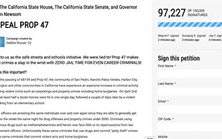 吁废止47号法案 加州发起10万人签名请愿