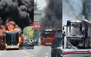 南京一公交車起火多人死傷 火舌噴湧全車燒毀