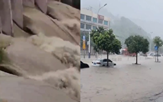 湖南桑植县洪水漫过桥墩 浙江台州多地被淹