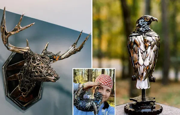 組圖：藝術家用廢金屬打造精緻動物雕塑