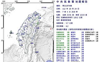 台湾东部海域发生规模6.2地震