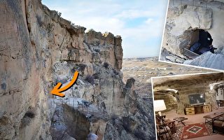 组图：地质学家在新墨西哥悬崖上凿出小旅馆