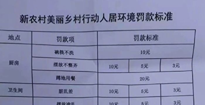 被子未叠罚10元 四川一村罚款标准被指抢钱