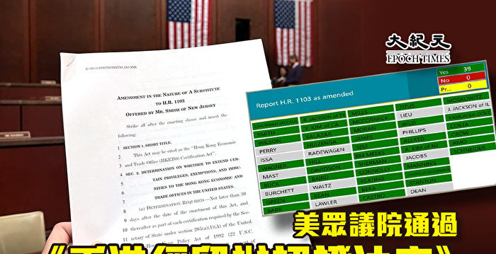 美众议院通过法案 香港经贸办可能被关闭