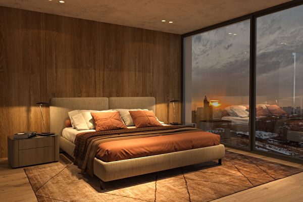Modern Luxury Beautiful Interior With Panoramic Windows Design Bedroom With